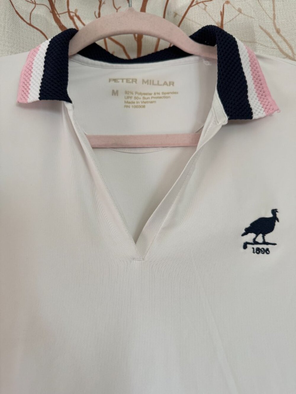 Peter Millar Women's White Golf Shirt Size M - Picture 3 of 3